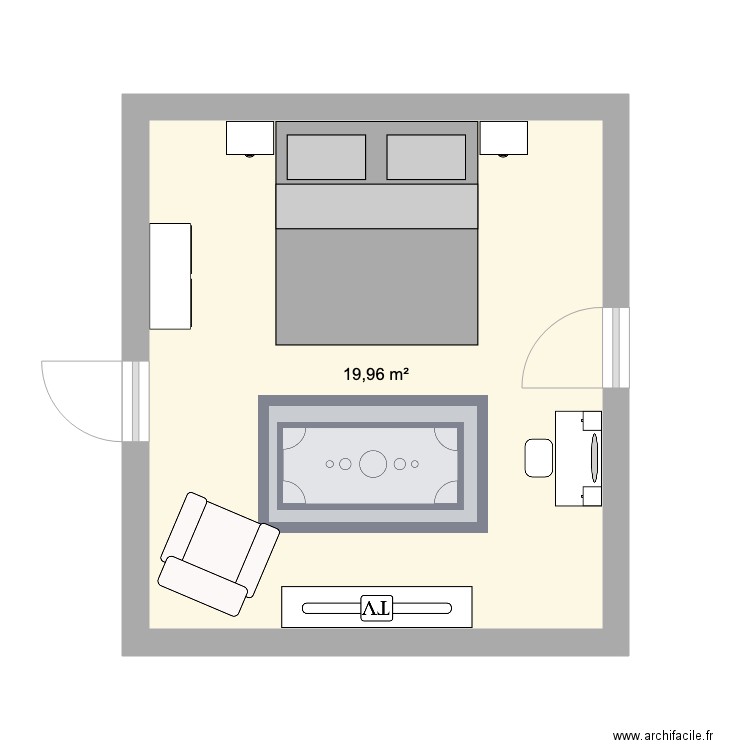 Plan de la chambre parentale. Plan de 0 pièce et 0 m2