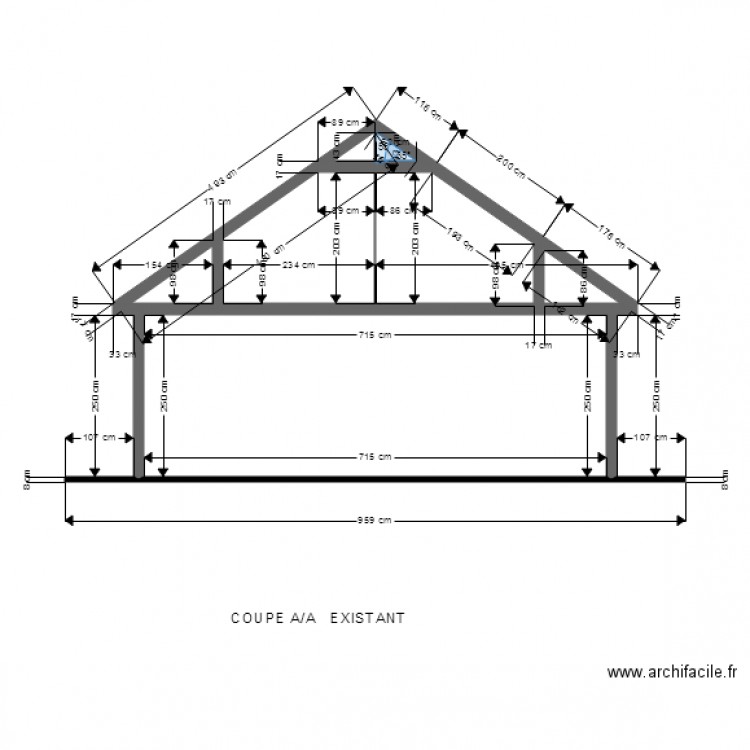 C A A  EXISTANT. Plan de 0 pièce et 0 m2