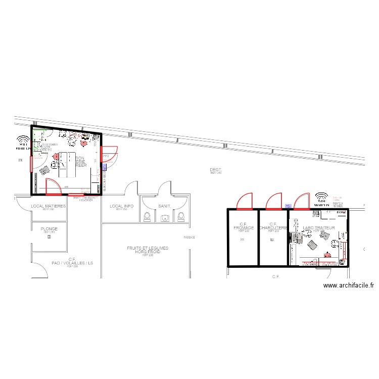 St Germain du Bois V2. Plan de 3 pièces et 46 m2