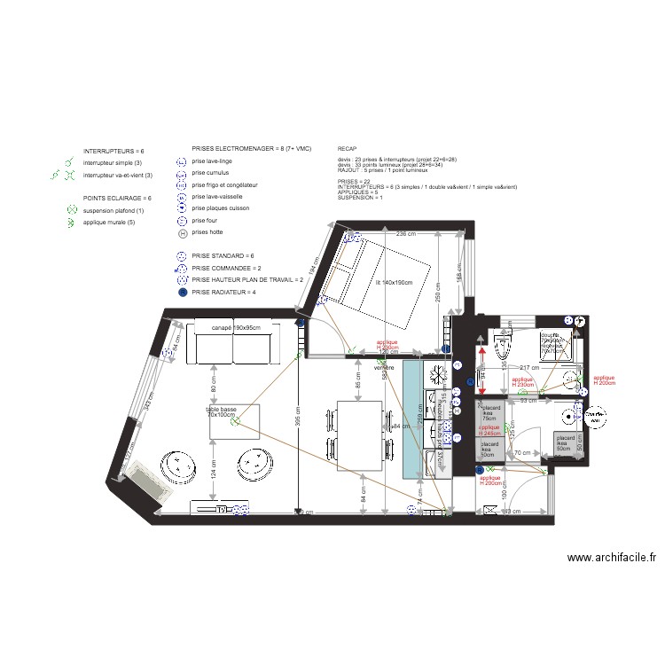 projet seveste plan plan électrique. Plan de 0 pièce et 0 m2