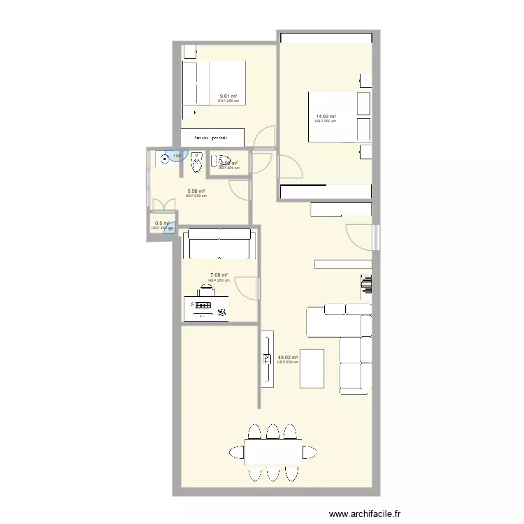APPARTEMENT NETANYA VERSION 3 SANS COTATION. Plan de 