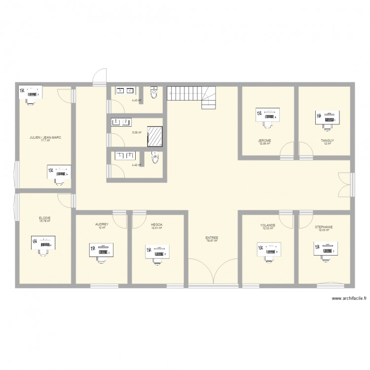 PLAN BUREAUX. Plan de 0 pièce et 0 m2