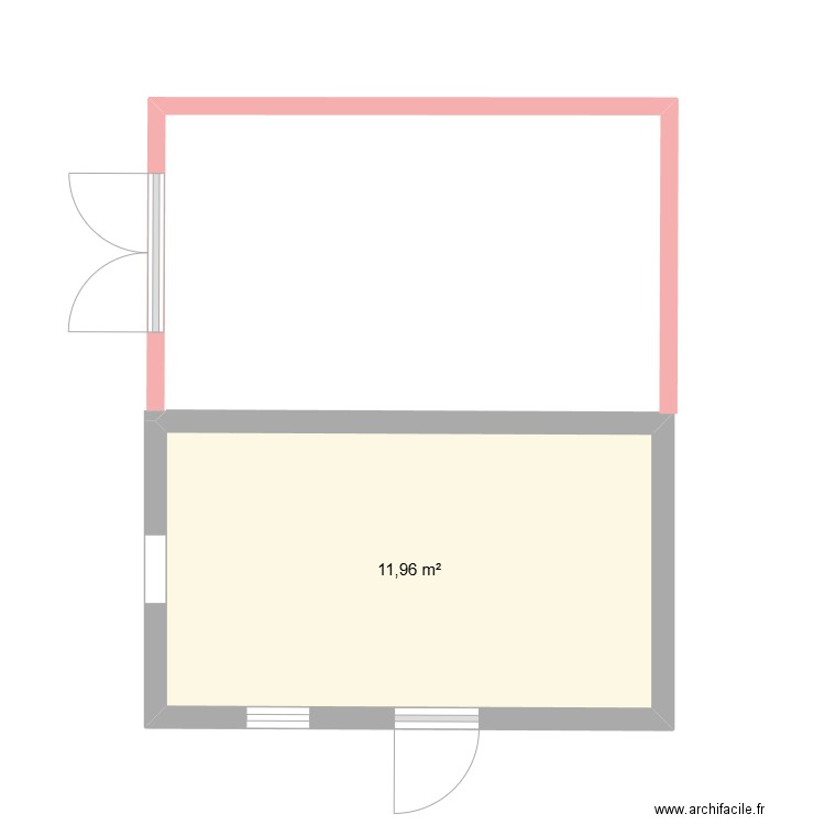 Abri jardin 1.1. Plan de 1 pièce et 12 m2