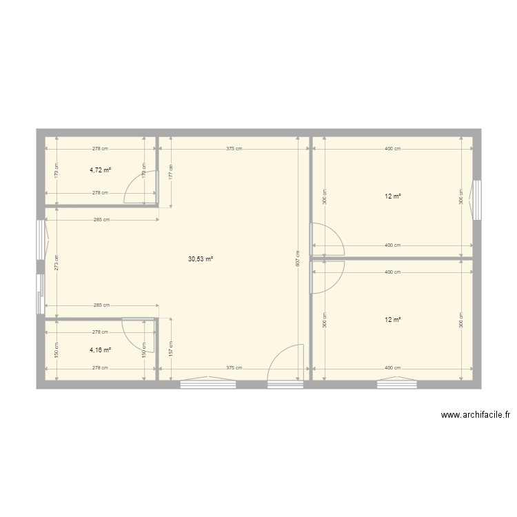 verger. Plan de 5 pièces et 63 m2