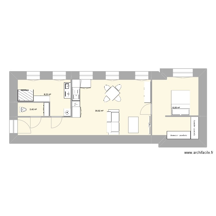 morteau. Plan de 4 pièces et 56 m2