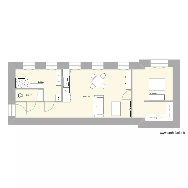 morteau. Plan de 4 pièces et 56 m²