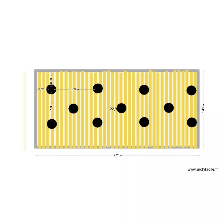 PLAFOND MAIDO CARRE. Plan de 1  et 23 m²
