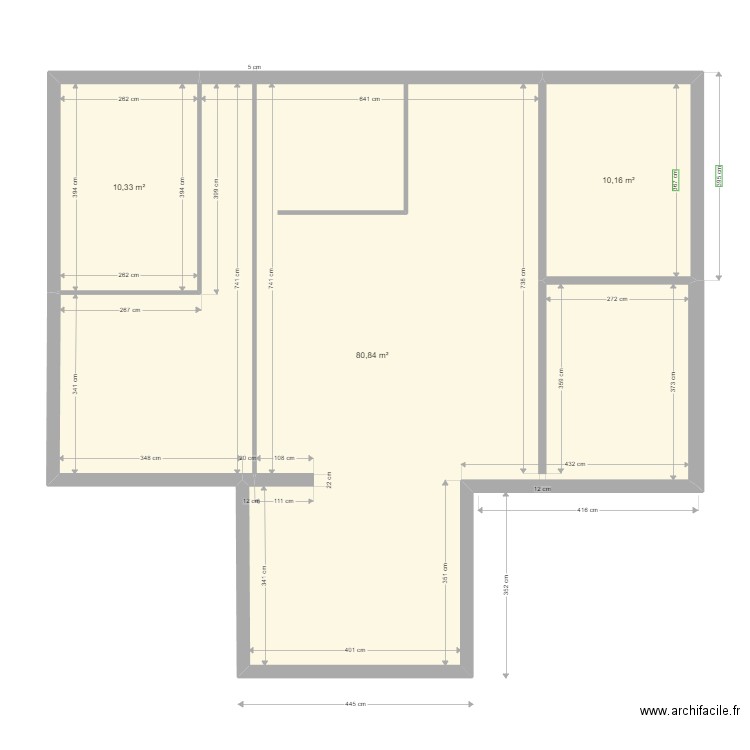 PLAN EBAUCHE. Plan de 3 pièces et 101 m2