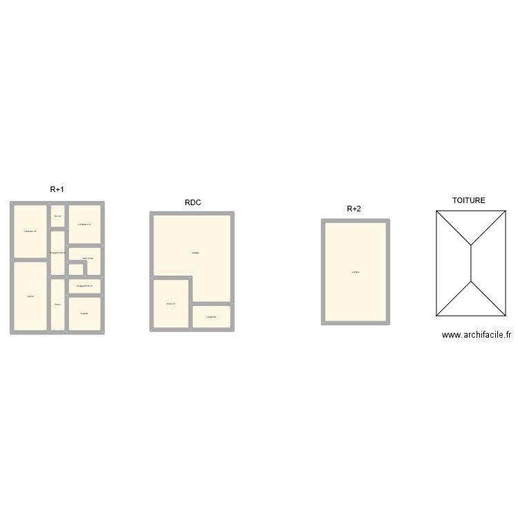 350602603. Plan de 14 pièces et 164 m2