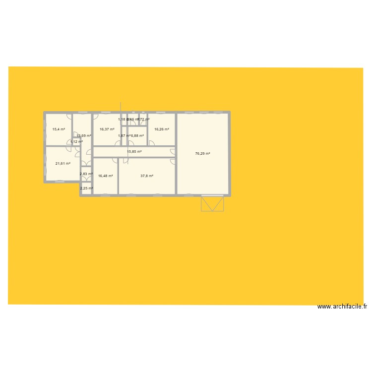 Bâtiment Rivesaltes - V1.1. Plan de 17 pièces et 250 m2
