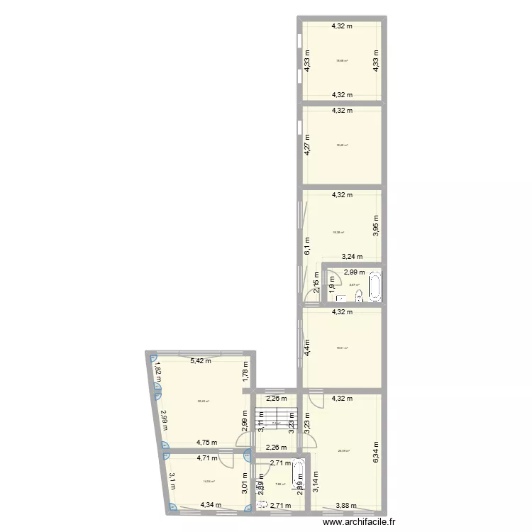2eme. Plan de 10  et 162 m²