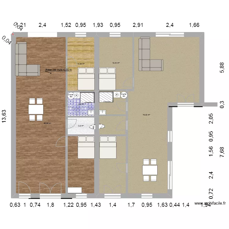 coz. Plan de 6 Pièces et 172 m² coz. Plan de 6 Pièces et 172 m²