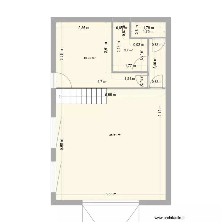 Etage garage torfou 2. Plan de 3 Pièces et 50 m² Etage garage torfou 2. Plan de 3 Pièces et 50 m²