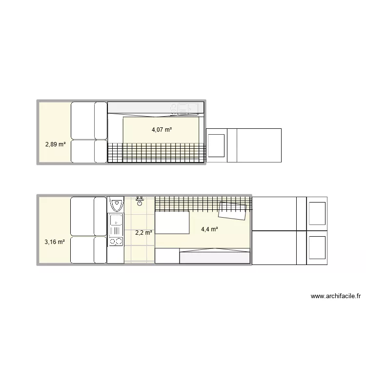 van2. Plan de 5 et 17 m² van2. Plan de 5 et 17 m²