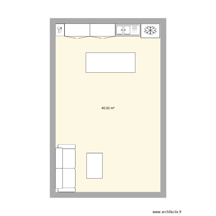 MP8. Plan de 1 pièce et 40 m2