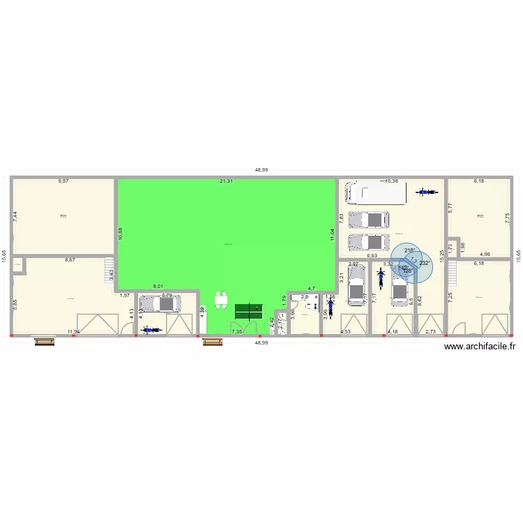 nouveau plan padel. Plan de 13  et 713 m²