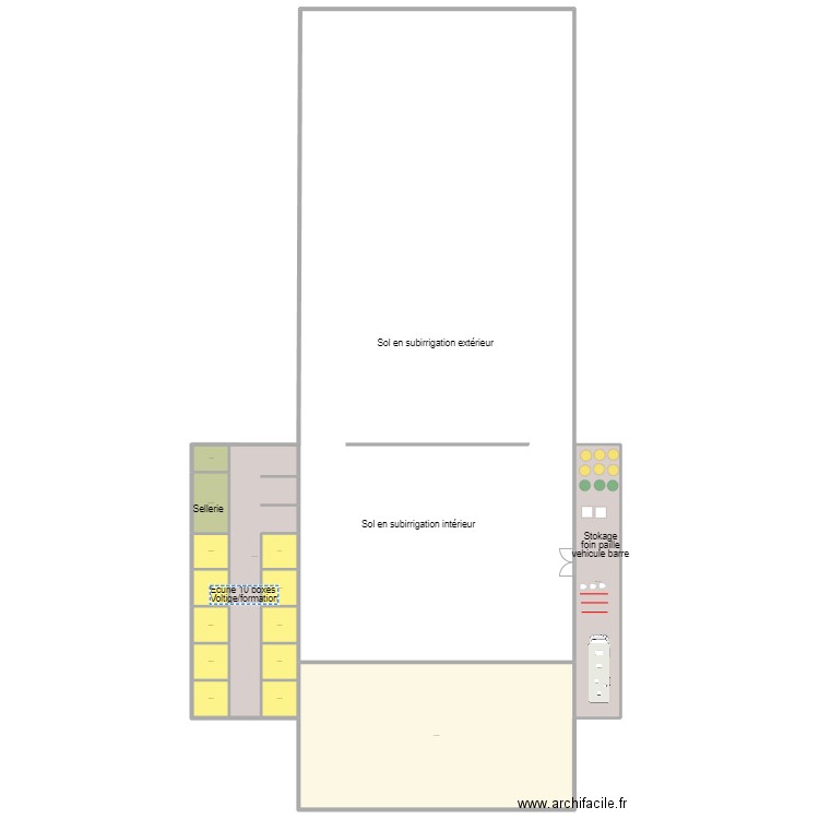 manege. Plan de 15 pièces et 959 m2