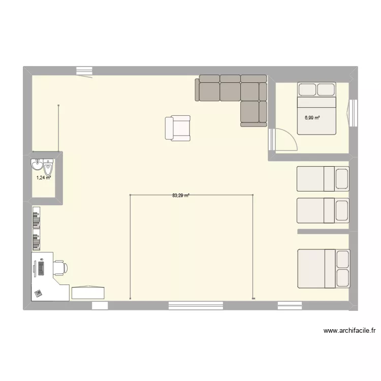 1er etage. Plan de 3 et 92 m² 1er etage. Plan de 3 et 92 m²