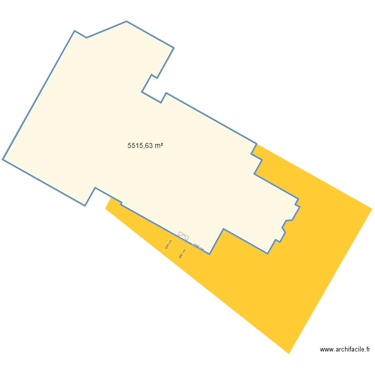 vue cadastre. Plan de 1 pièce et 1221 m2