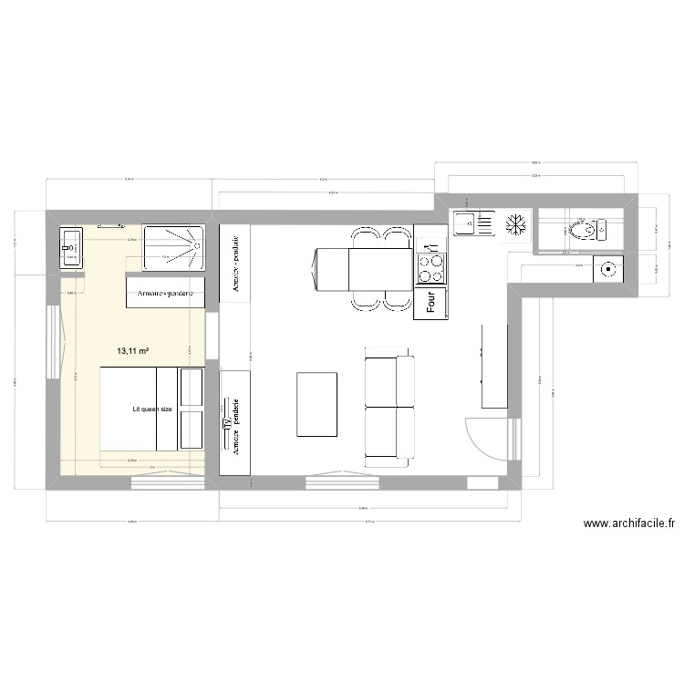 leChapelais RL. Plan de 1 pièce et 13 m2