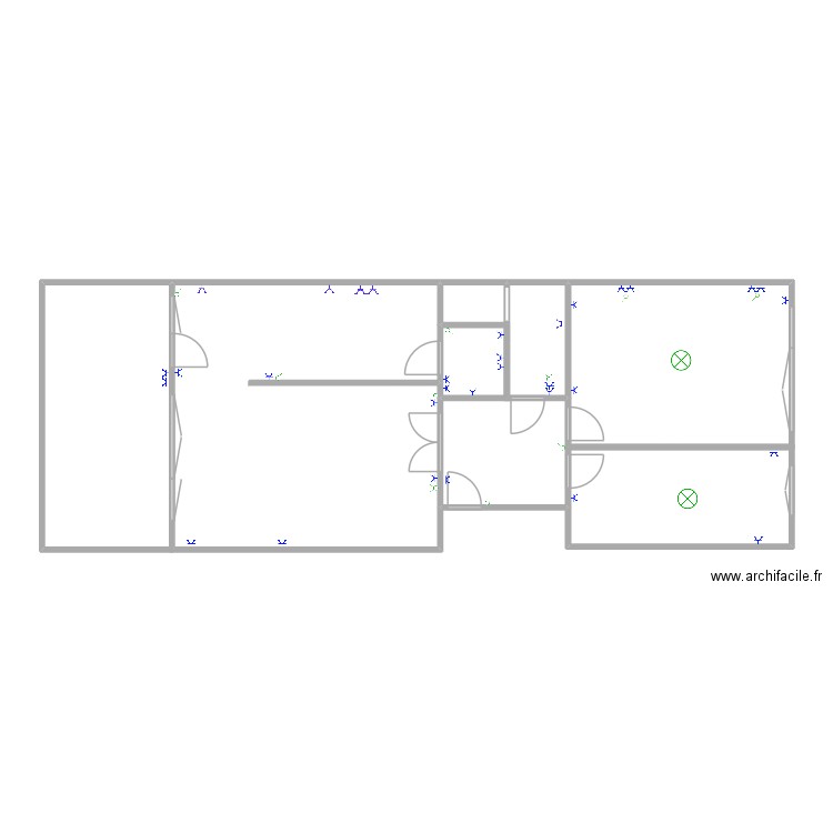 Appart. Plan de 5 pièces et 78 m2