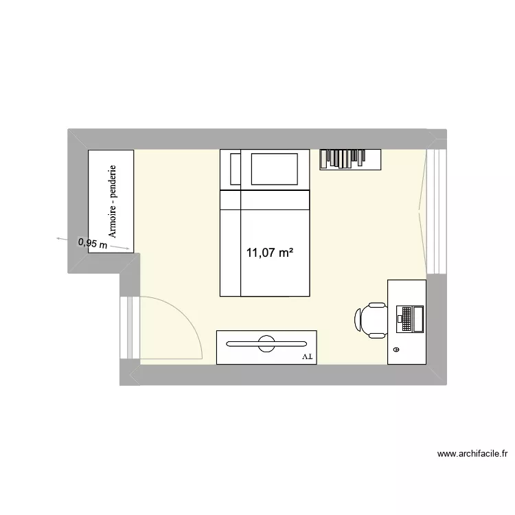 CHAMBRE EMILE. Plan de 