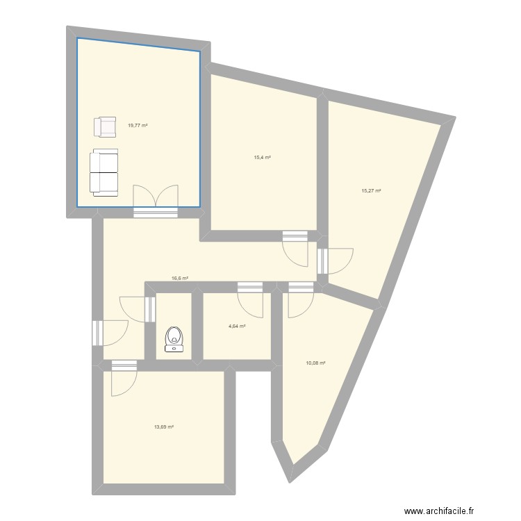 essai02. Plan de 7 pièces et 95 m2