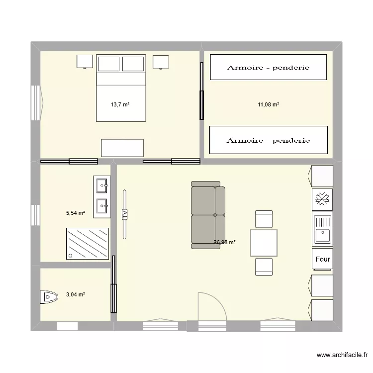 Poulailler. Plan de 5  et 60 m²