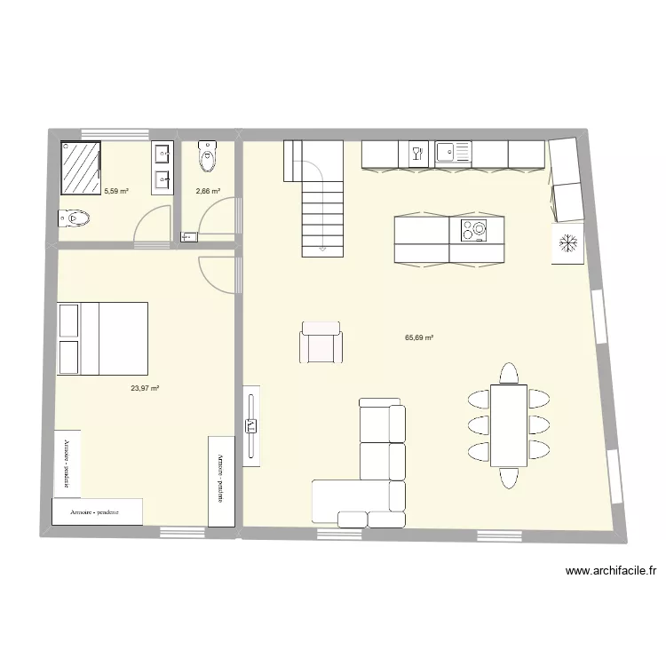 LUC. Plan de 4  et 98 m²