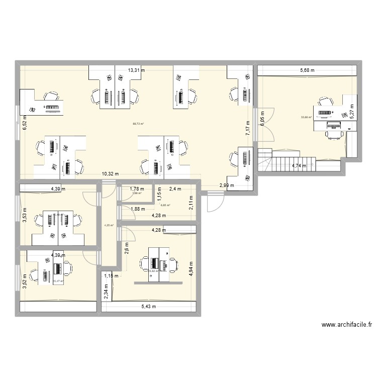 test. Plan de 8 pièces et 190 m2
