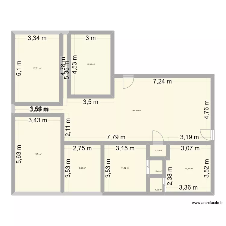 colfor. Plan de 1 et 149 m² colfor. Plan de 1 et 149 m²