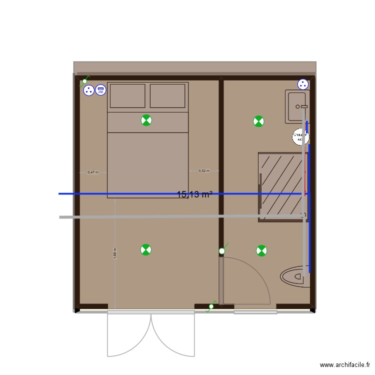 pool house abri jardin 19/09/2025. Plan de 1 pièce et 15 m2