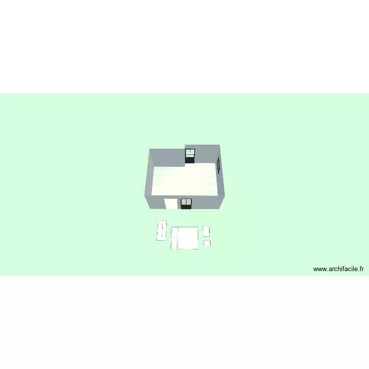 chambre ro. Plan de 1  et 22 m²