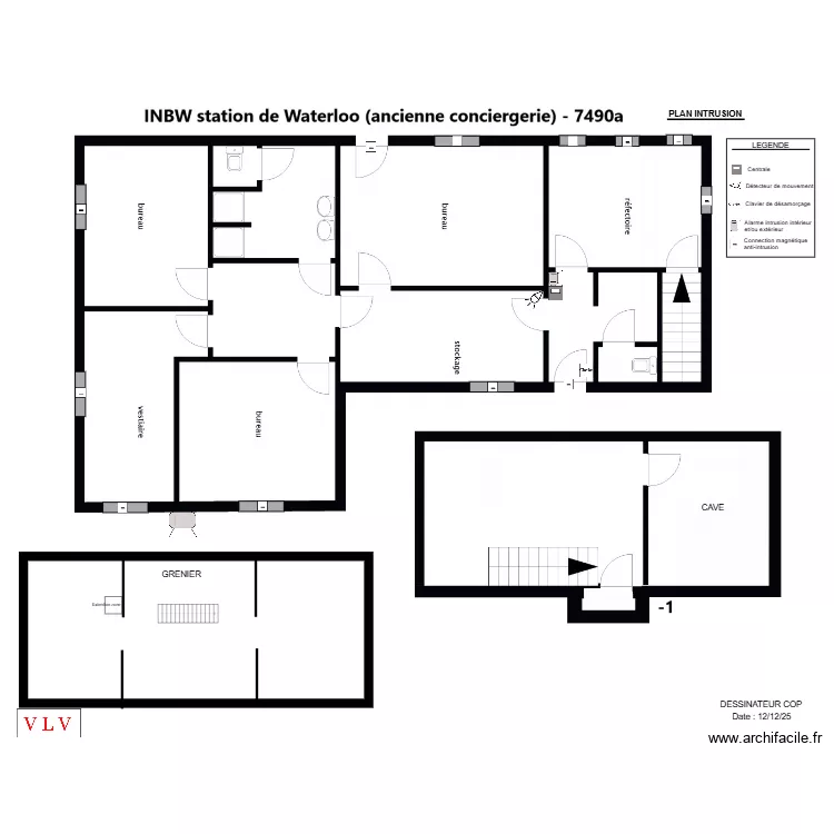 Plan intrusion INBW 7490A ancienne conciergerie. Plan de Plan intrusion INBW 7490A ancienne conciergerie. Plan de