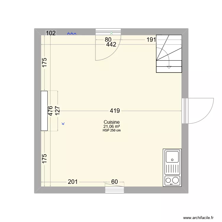 Test2. Plan de 1  et 21 m²