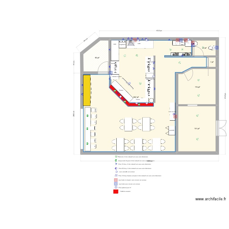 Lavaltrie. Plan de 6 pièces et 113 m2
