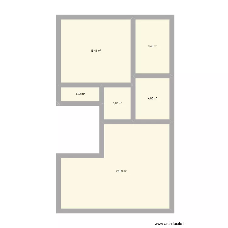 martyrs 31a. Plan de 3 pièces et 36 m²