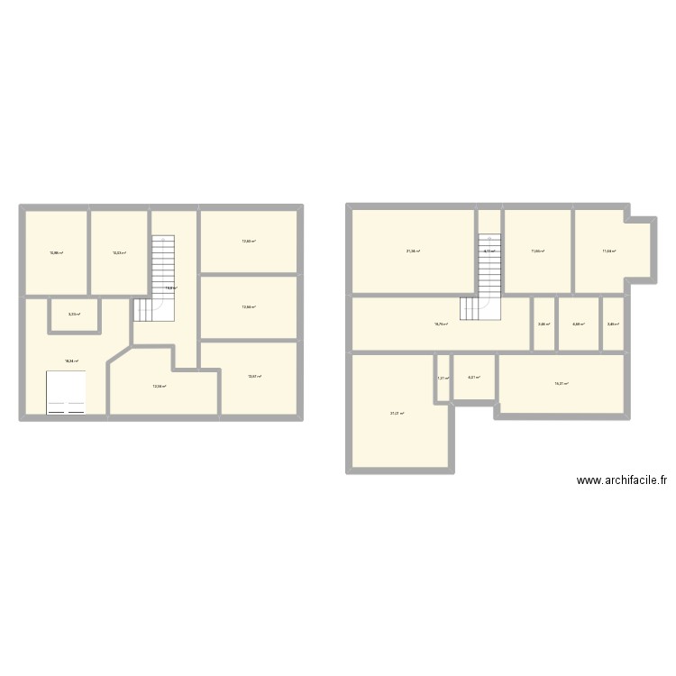 maison 2. Plan de 21 pièces et 227 m2