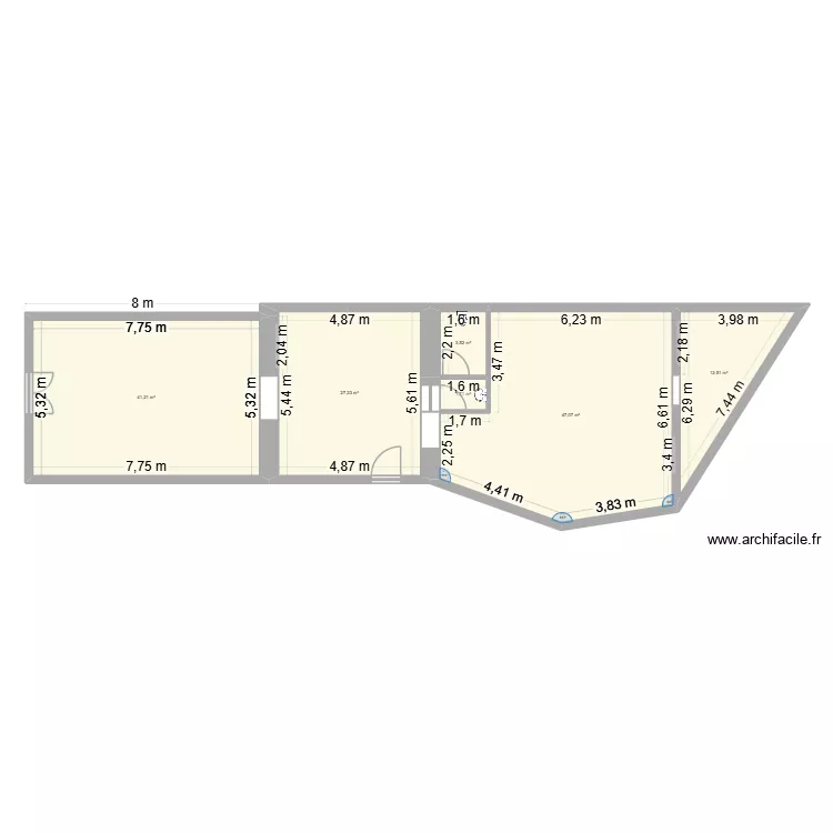 PROJET VINCENT. Plan de 6  et 133 m²