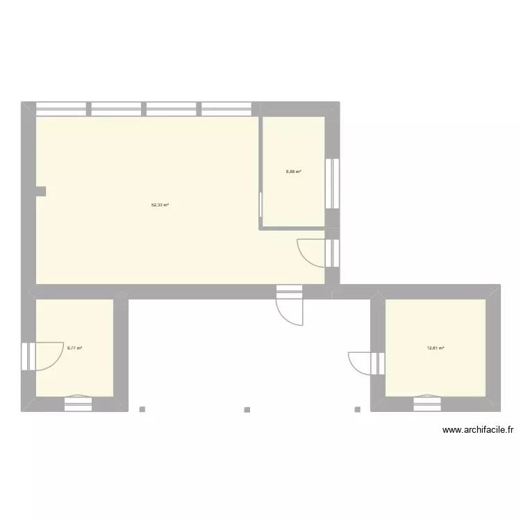 salle associations. Plan de 4 Pièces et 84 m²