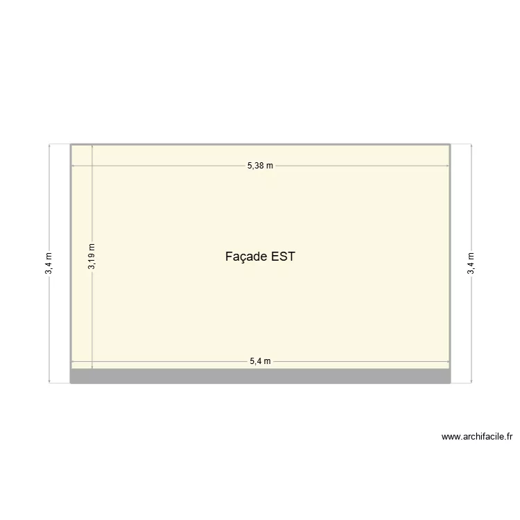 Fa&ccedil;ade Est V150126. Plan de 1  et 17 m²