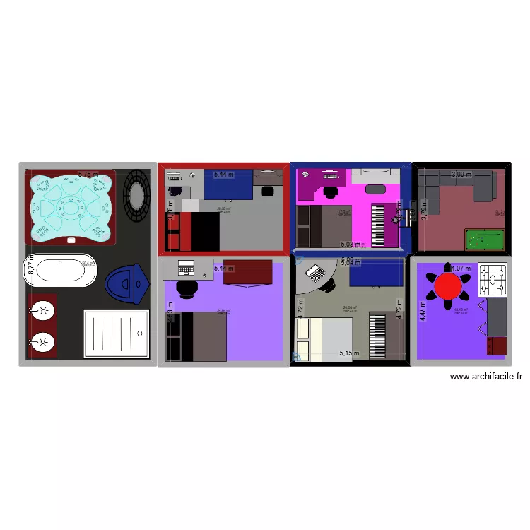 Narzadi. Plan de 8  et 171 m²