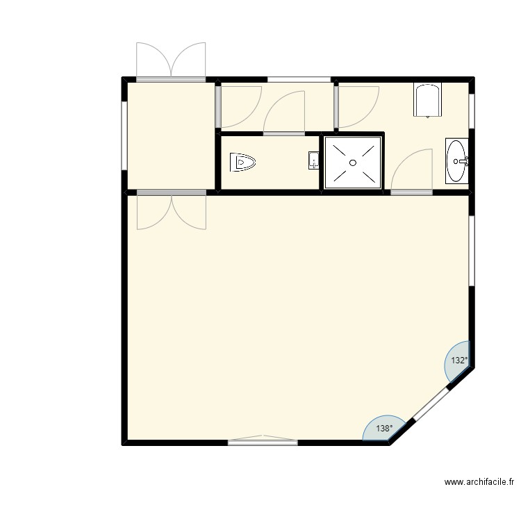 PLAN LOGEMENT GARDIEN avec meubles SDB WC. Plan de 0 pièce et 0 m2