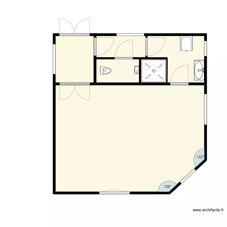 PLAN LOGEMENT GARDIEN avec meubles SDB WC. Plan de PLAN LOGEMENT GARDIEN avec meubles SDB WC. Plan de