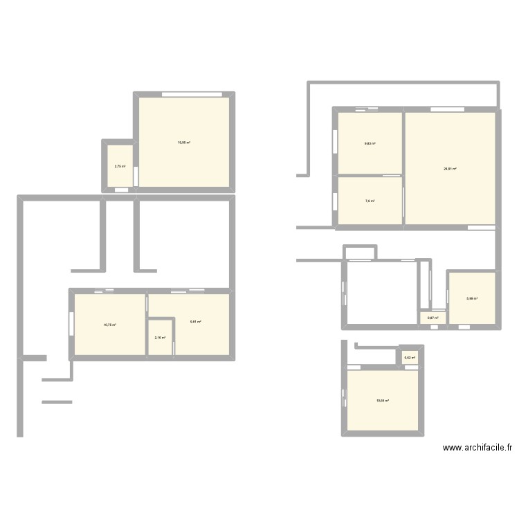 BSM 35. Plan de 12 pièces et 106 m2