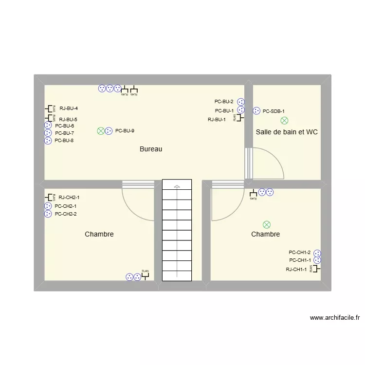ETAGE MAISON TALENSAC 2. Plan de 4 Pièces et 33 m² ETAGE MAISON TALENSAC 2. Plan de 4 Pièces et 33 m²