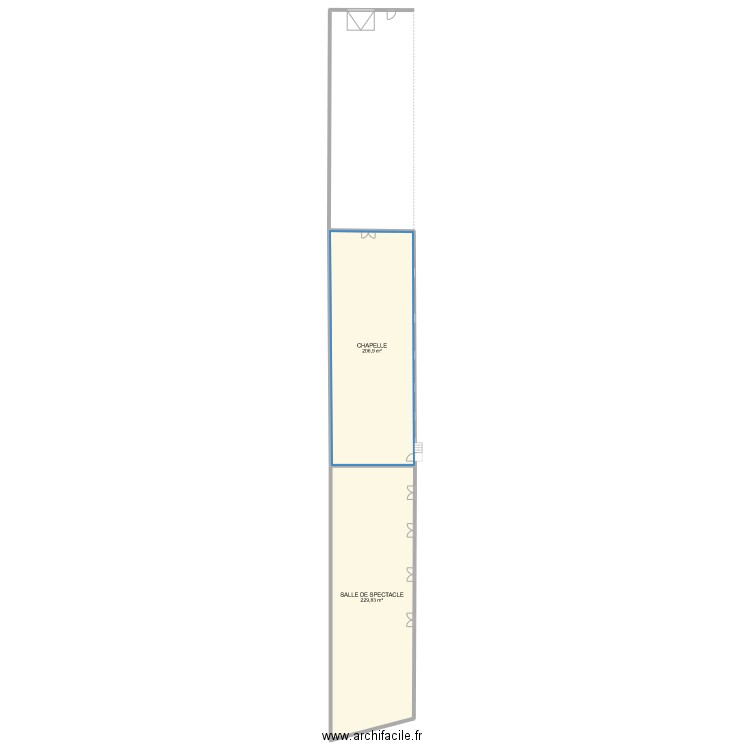 Timon david - RDC annexe - sécurité. Plan de 2 pièces et 437 m2