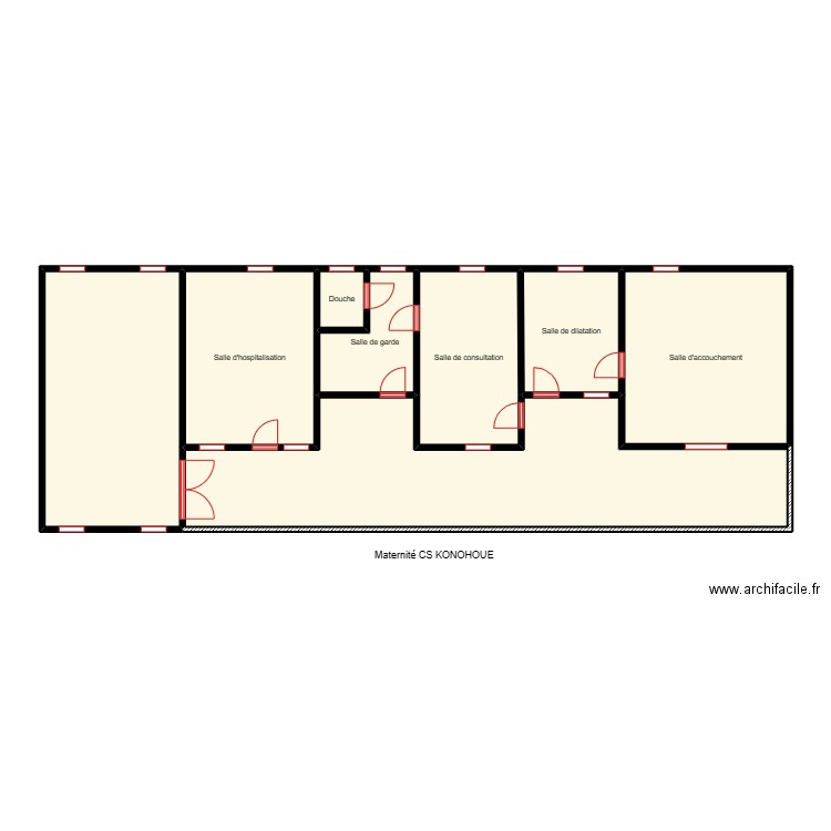Vue en plan maternité KONOHOUE. Plan de 0 pièce et 0 m2