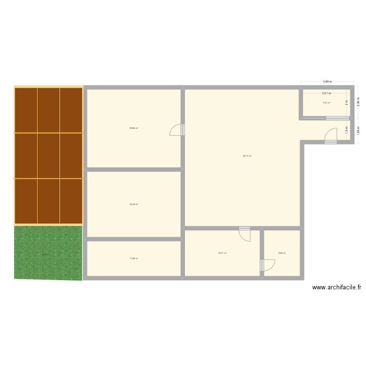 M.Tombura. Plan de 7 pièces et 216 m2