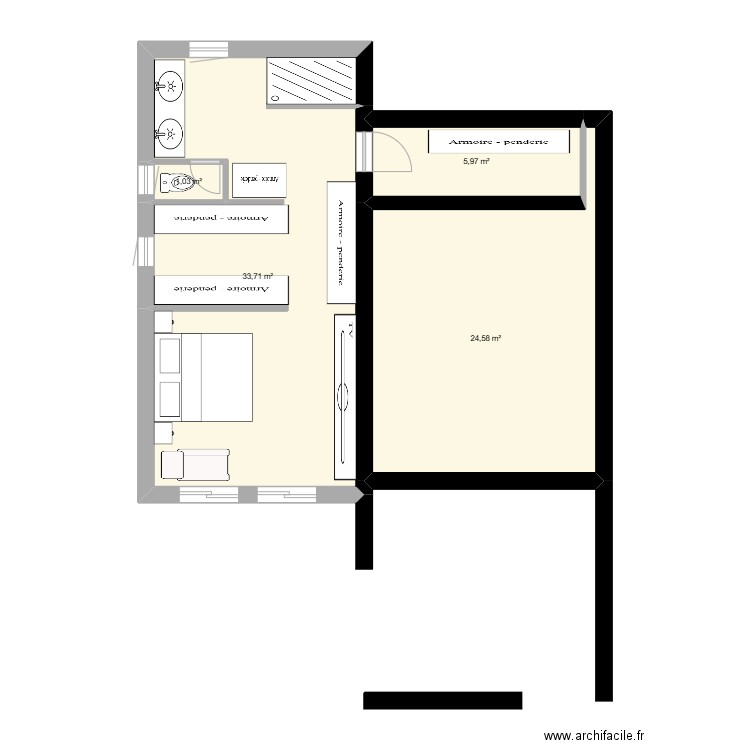 1er étage Alba 4. Plan de 4 pièces et 65 m2